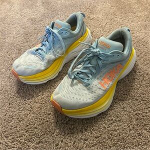 Hoka Bondi 8 Wide Women's Size 9 Summer Song/Country Air Light Blue Shoes